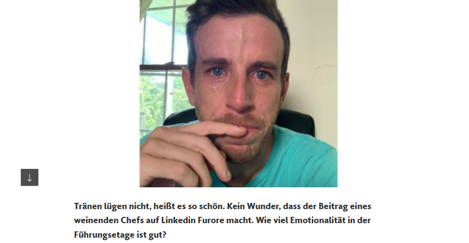 Eine weinende Führungskraft