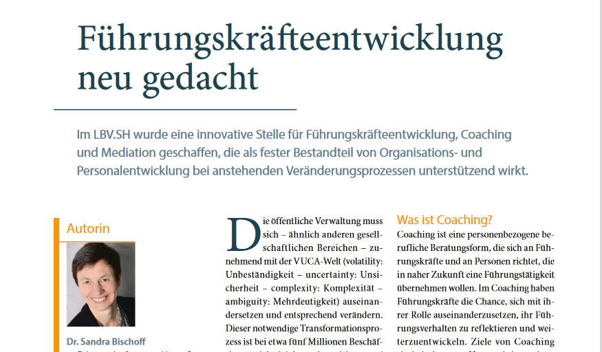 Screenshot des Artikels "Führungskräfteentwicklung neu gedacht"