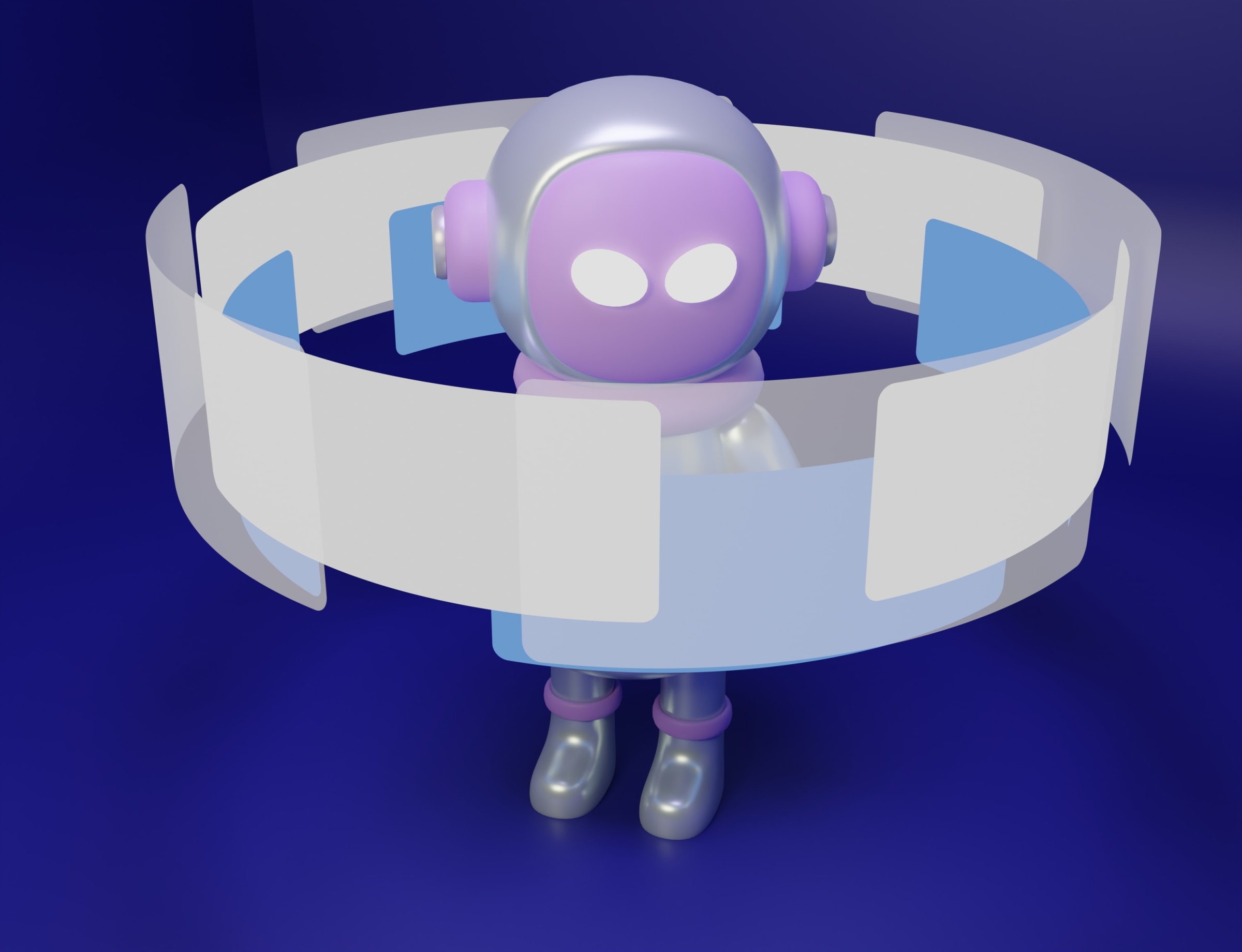 3D-Bild mit einem Roboter